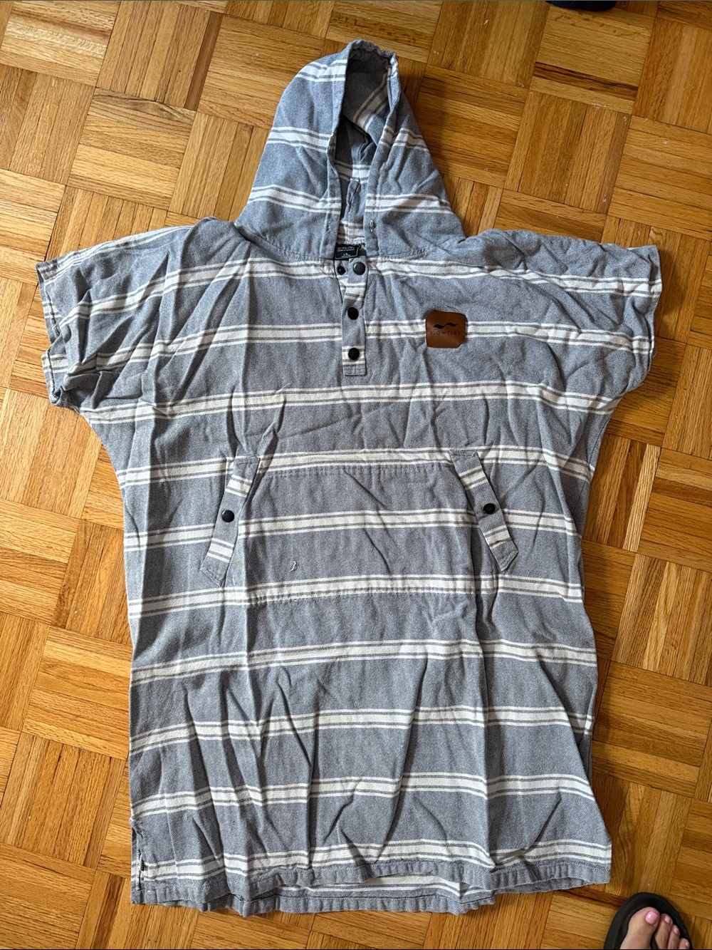Gray Striped Hooded Men’s Shirt